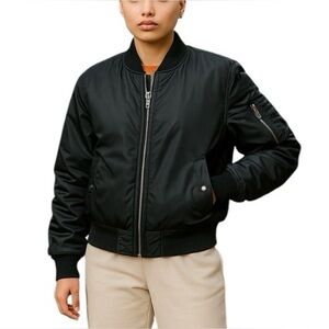 Black bomber jacket, S, nylon, lined & lightly padded Military Streetwear Grunge